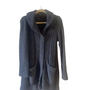 Prana Gray Knit Sweater Duster EUC
